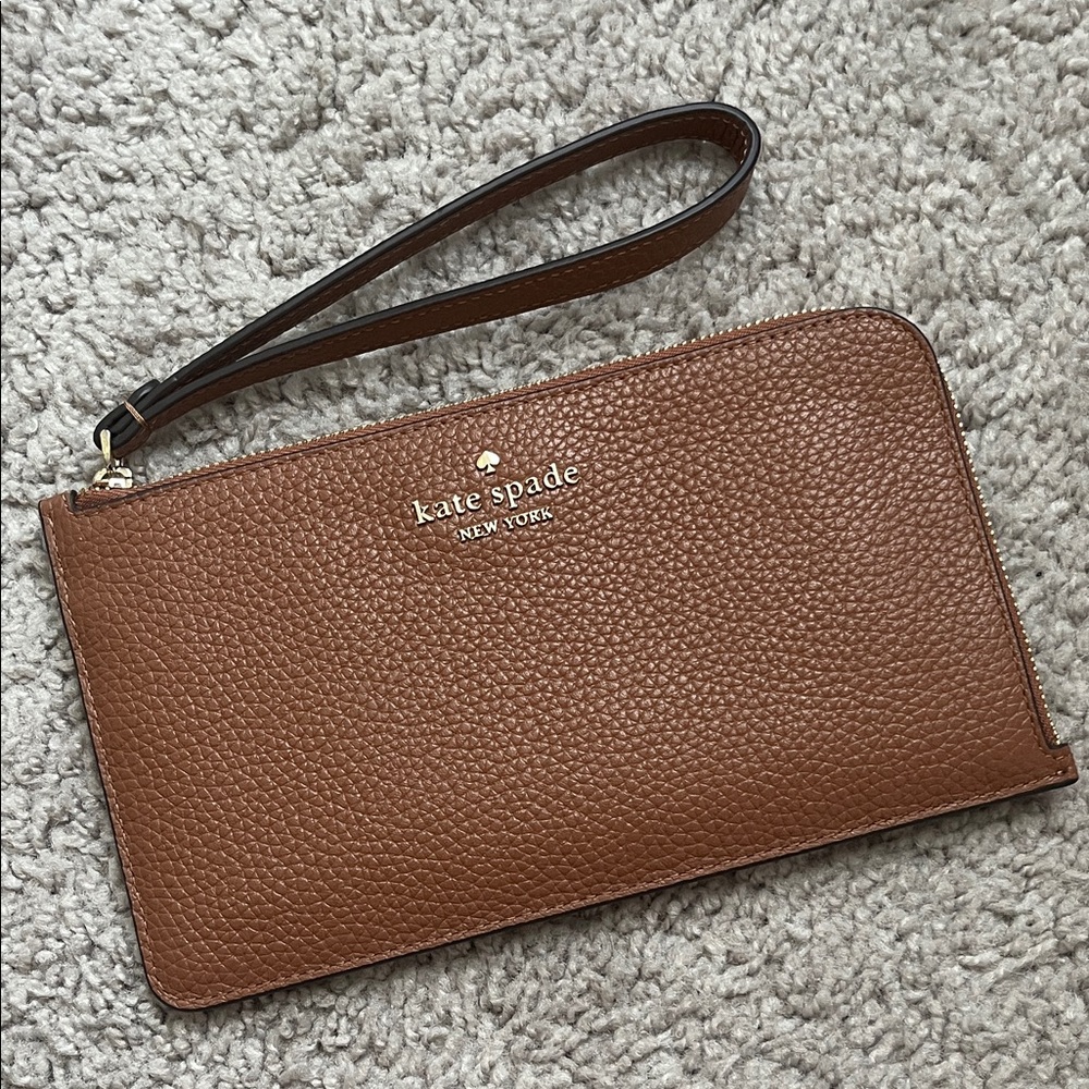 Kate Spade Tan Leather Wristlet